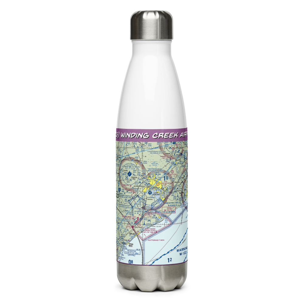 Winding Creek Airport (8NC3) VFR Sectional Water Bottle 
