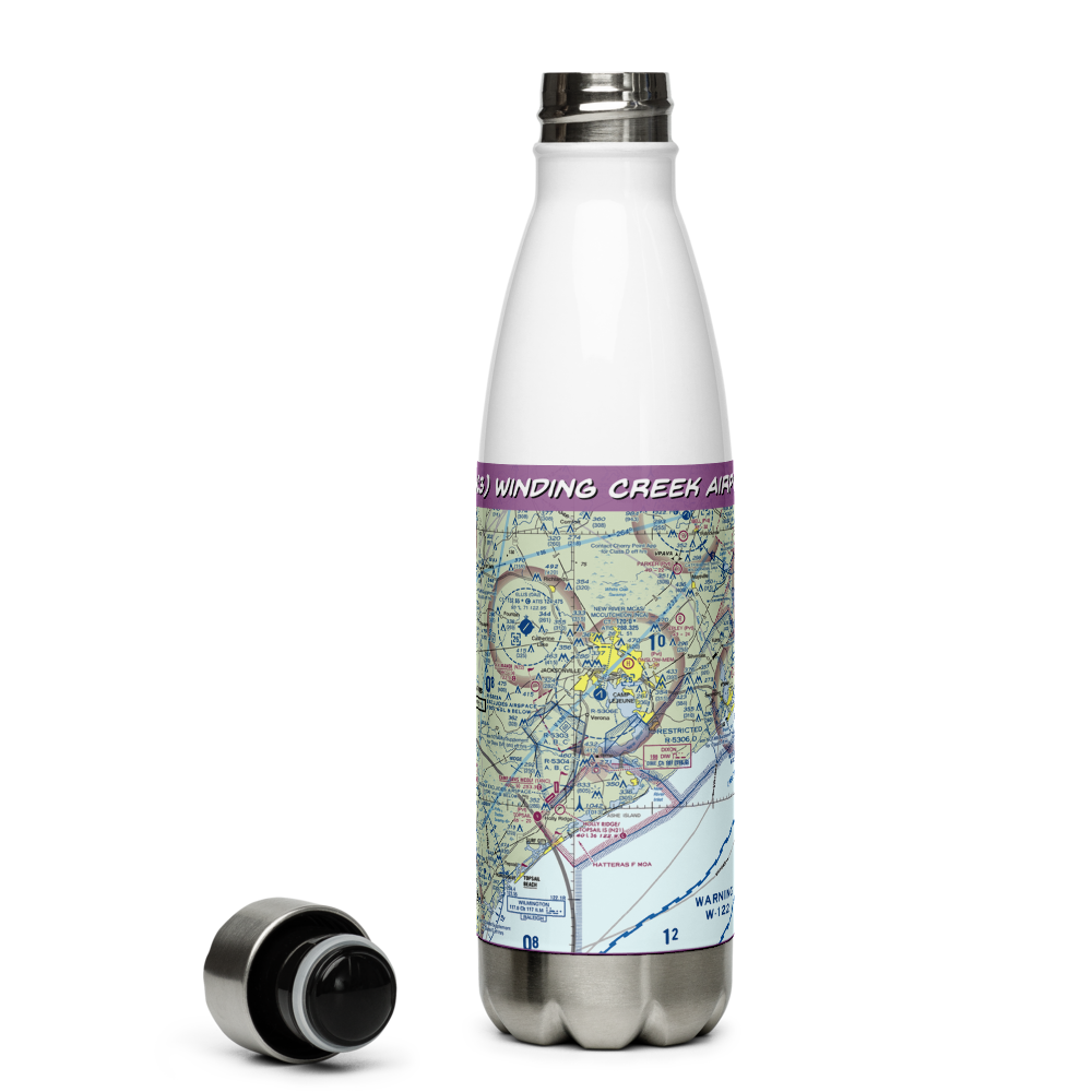 Winding Creek Airport (8NC3) VFR Sectional Water Bottle 