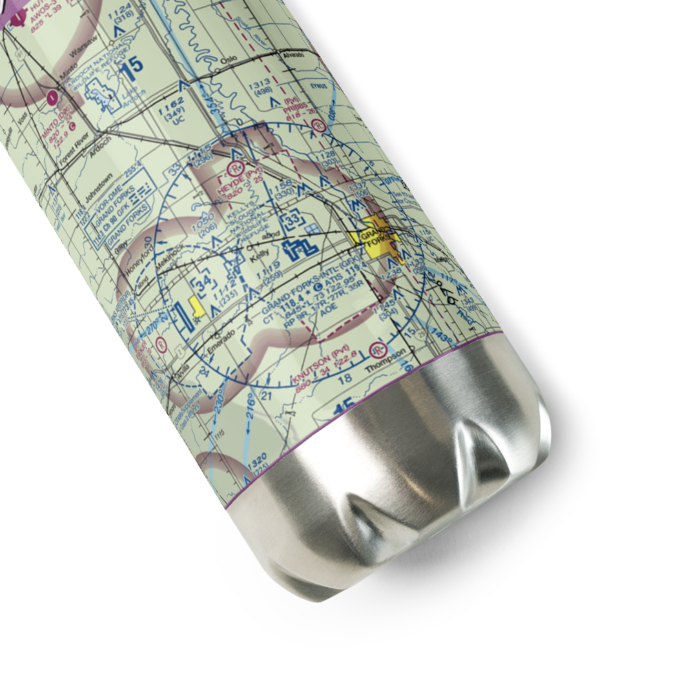 Heyde Airport (8ND4) VFR Sectional Water Bottle 