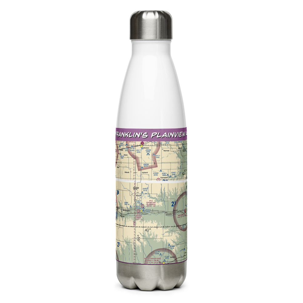 Franklin's Plainview Airport (8NE6) VFR Sectional Water Bottle 