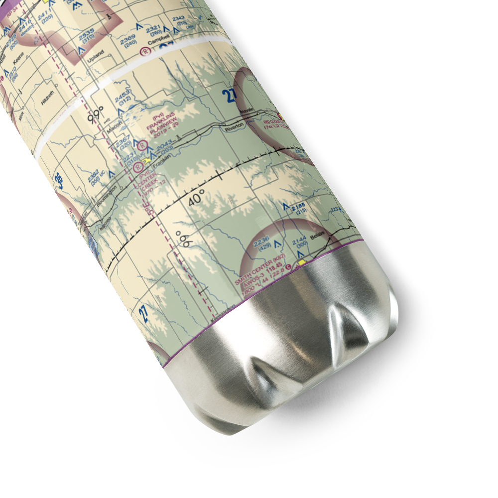 Franklin's Plainview Airport (8NE6) VFR Sectional Water Bottle 