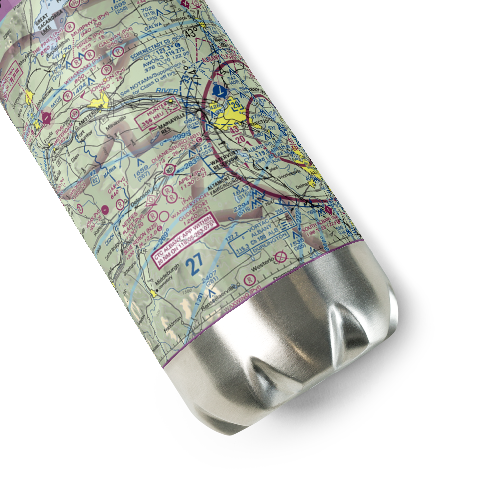 Mariaville Aerodrome (8NY5) VFR Sectional Water Bottle 