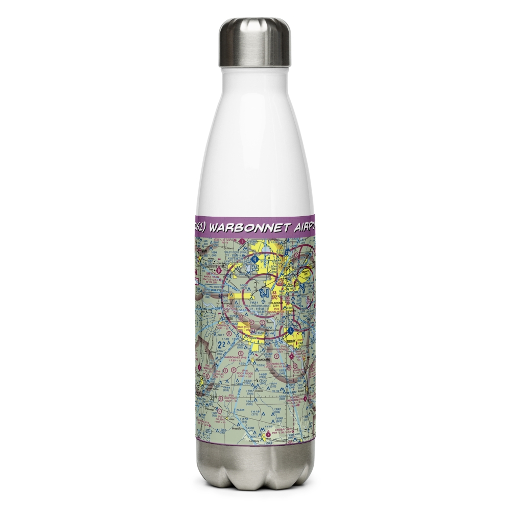 Warbonnet Airport (8OK1) VFR Sectional Water Bottle 