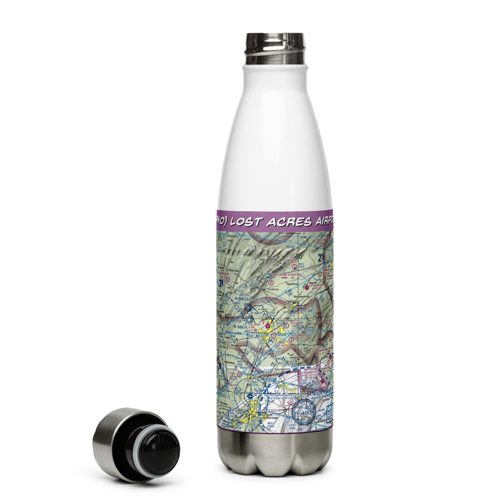 Lost Acres Airport (8PN0) VFR Sectional Water Bottle 