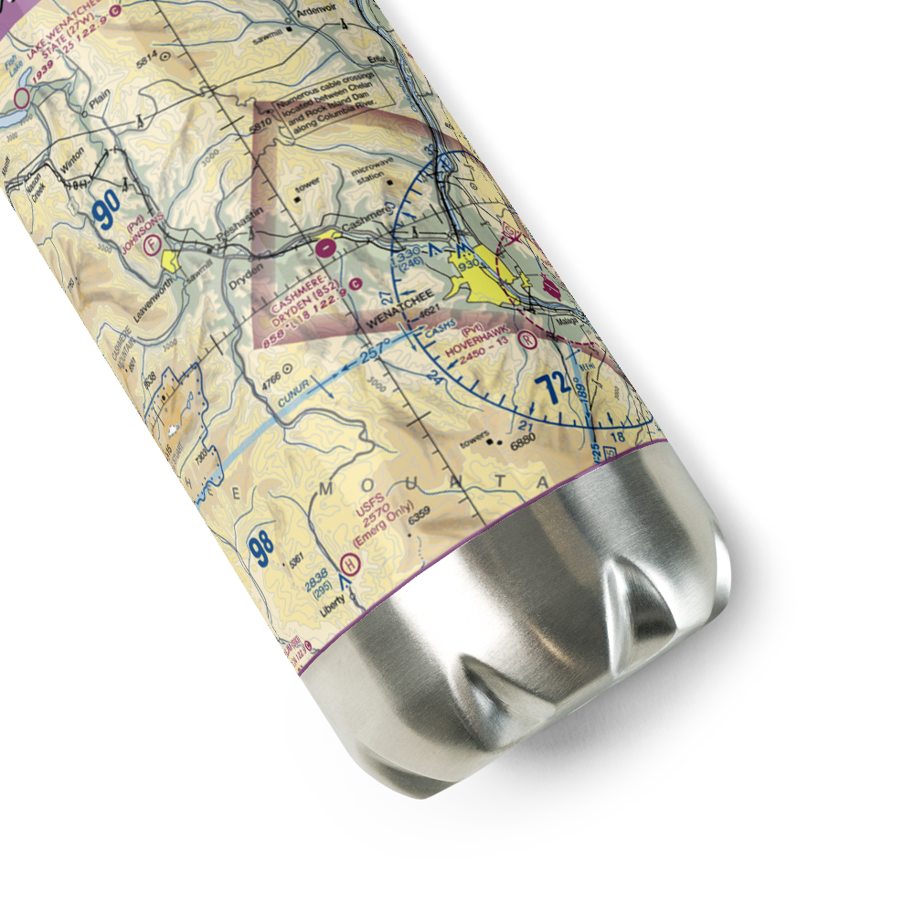Cashmere-Dryden Airport (8S2) VFR Sectional Water Bottle 
