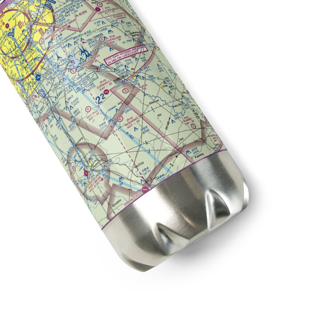John B Connally Ranch Airport (8TA0) VFR Sectional Water Bottle 
