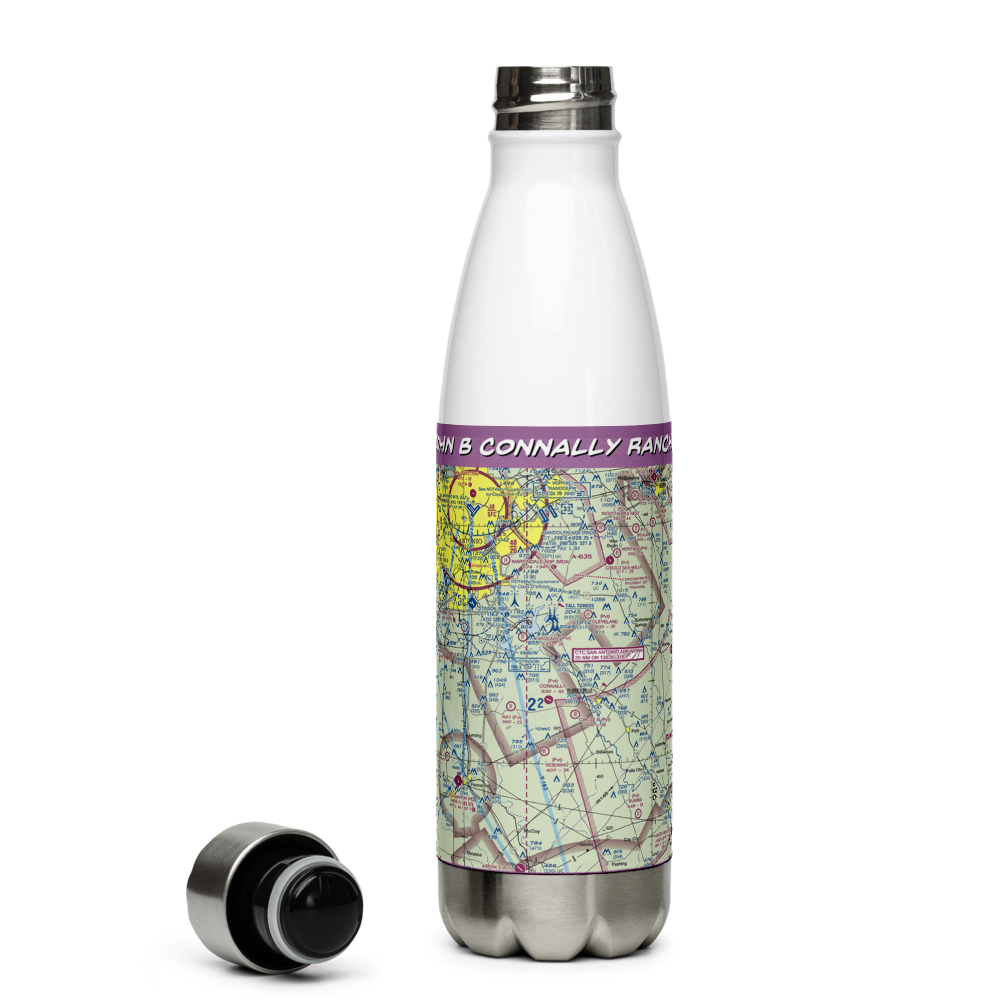 John B Connally Ranch Airport (8TA0) VFR Sectional Water Bottle 