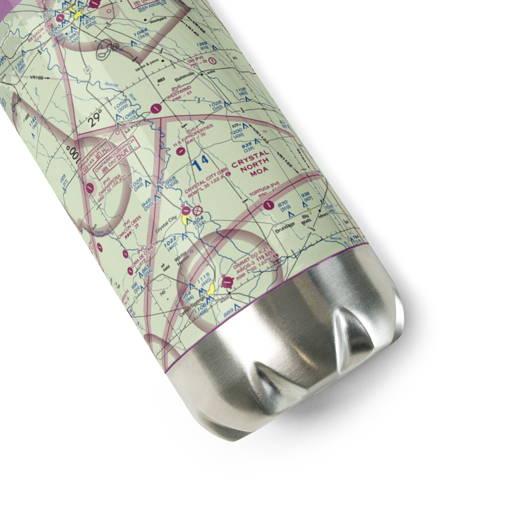 H & F Properties Airport (8TE4) VFR Sectional Water Bottle 