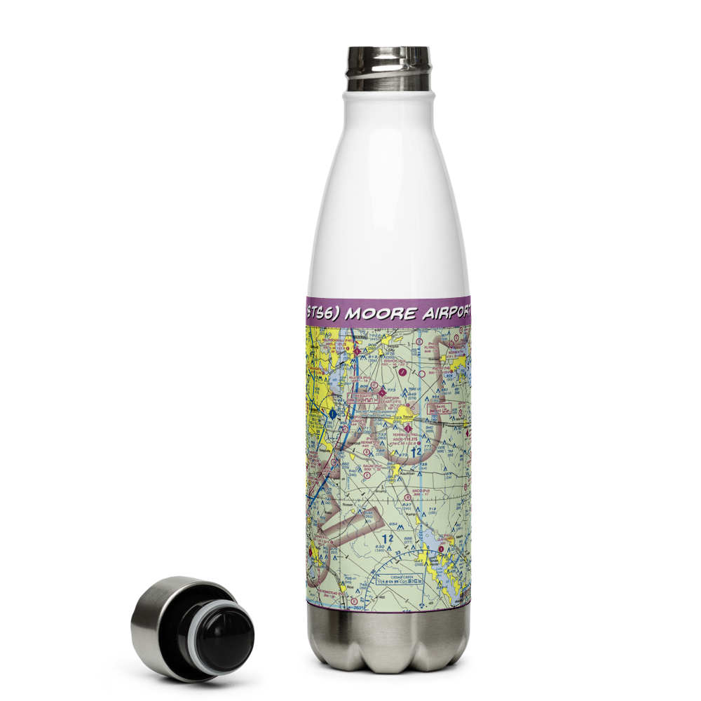 Moore Airport (8TS6) VFR Sectional Water Bottle 