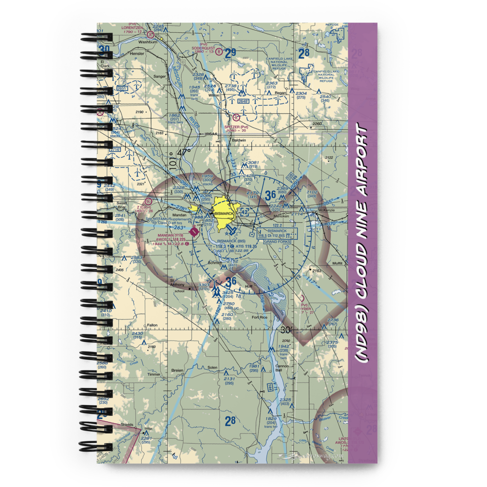 Cloud Nine Airport (ND98) VFR Sectional Notebook 