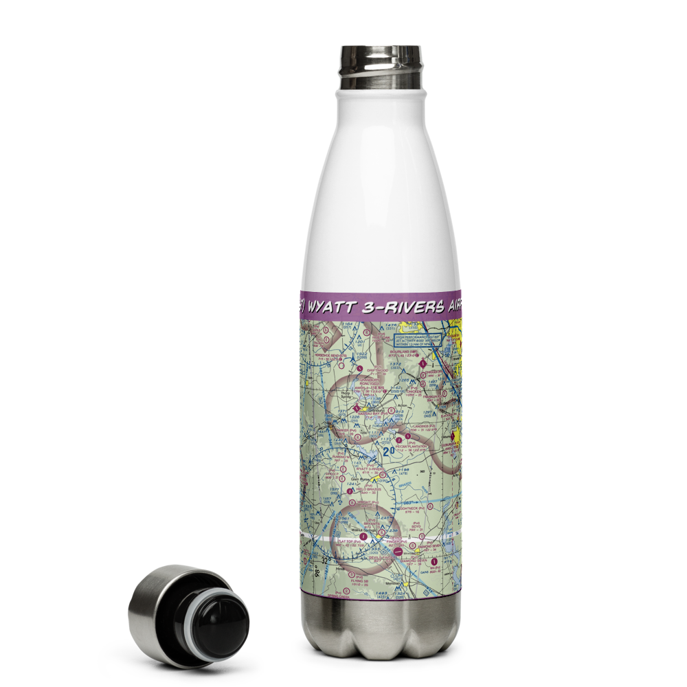 Wyatt 3-Rivers Airport (8TS7) VFR Sectional Water Bottle 