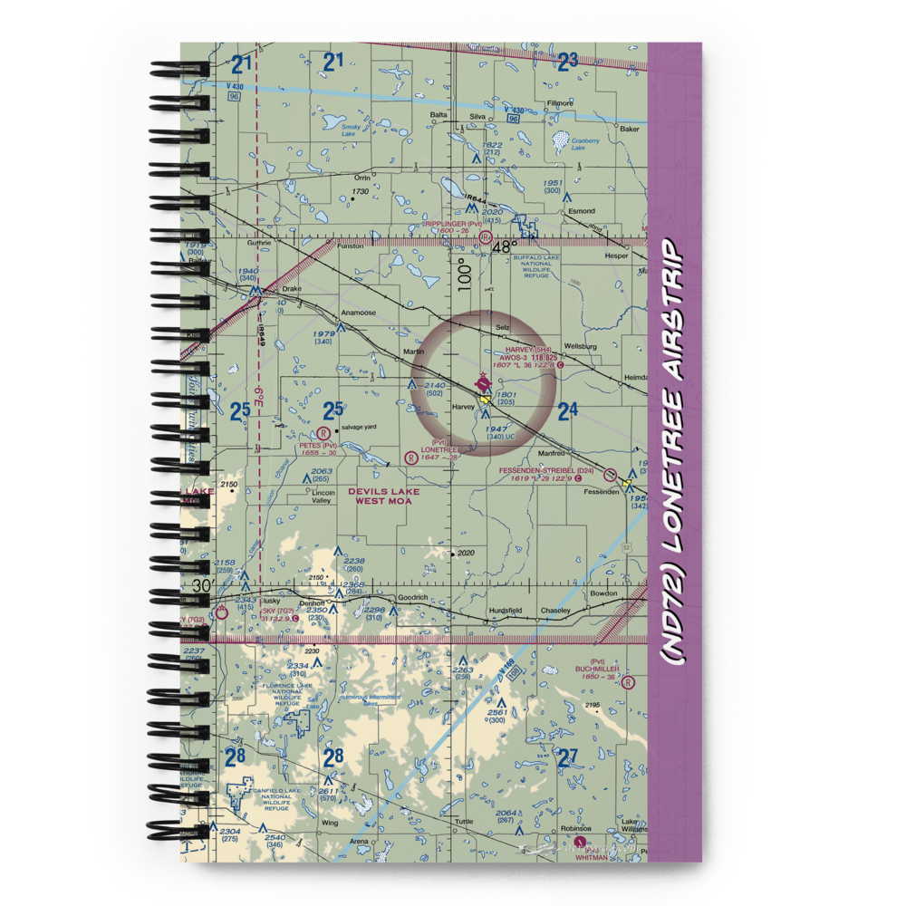 Lonetree Airstrip (ND72) VFR Sectional Notebook 