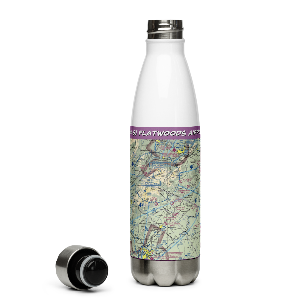 Flatwoods Airport (8VA6) VFR Sectional Water Bottle 