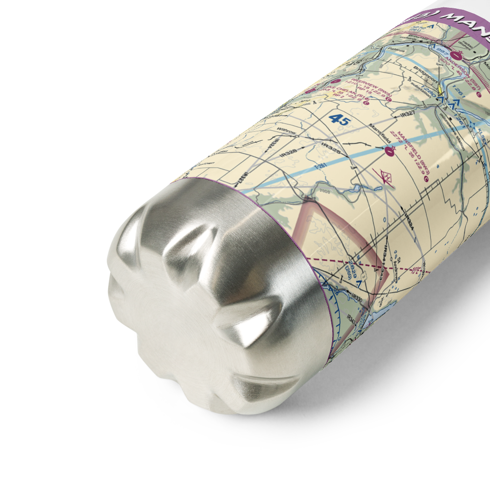 Mansfield Airport (8W3) VFR Sectional Water Bottle 