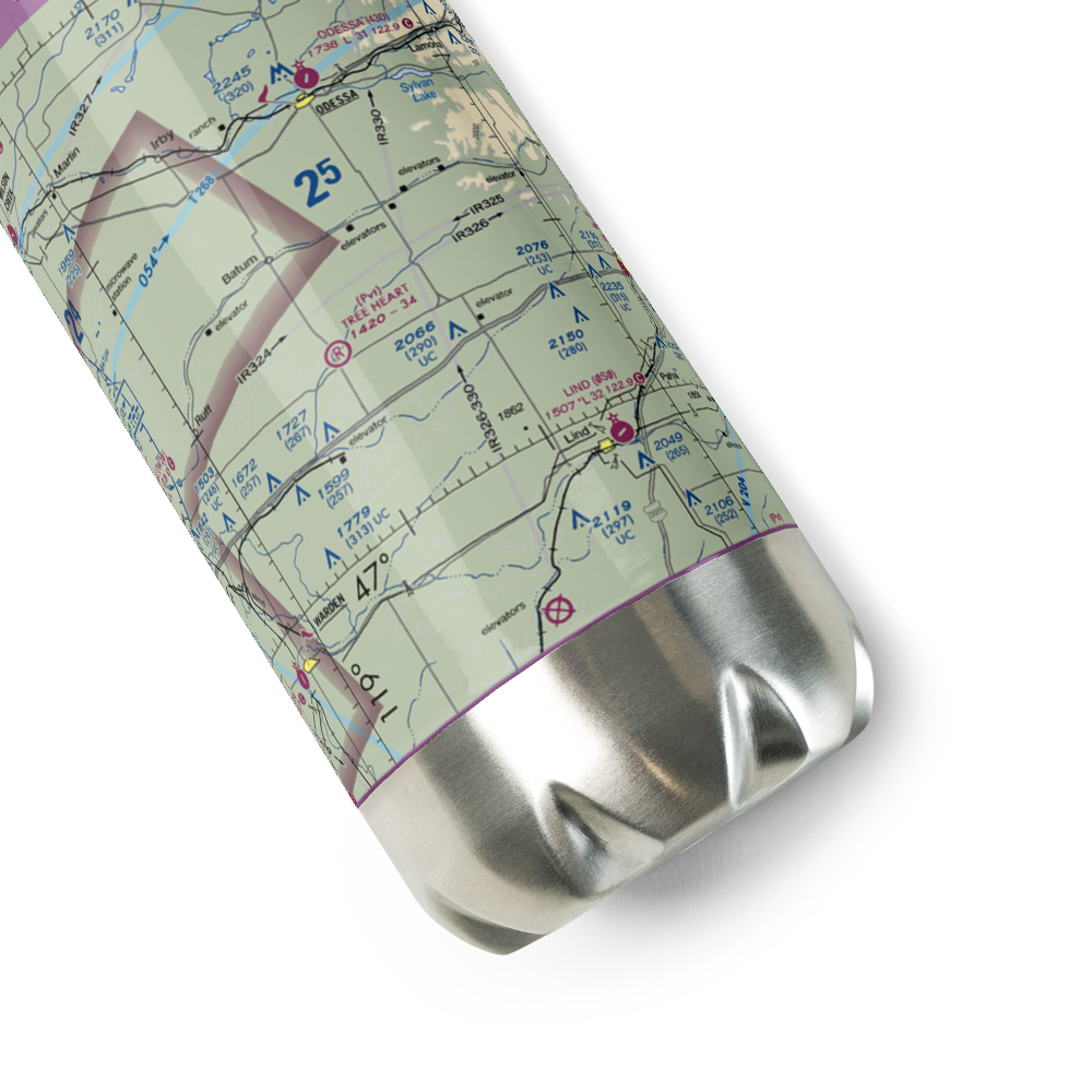Tree Heart Ranch Airport (8WA5) VFR Sectional Water Bottle 