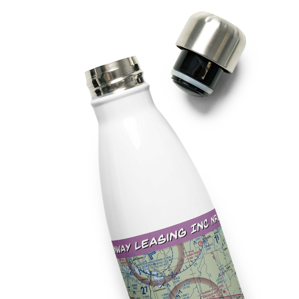 Rwnway Leasing Inc Nr 2 Airport (8WI3) VFR Sectional Water Bottle 