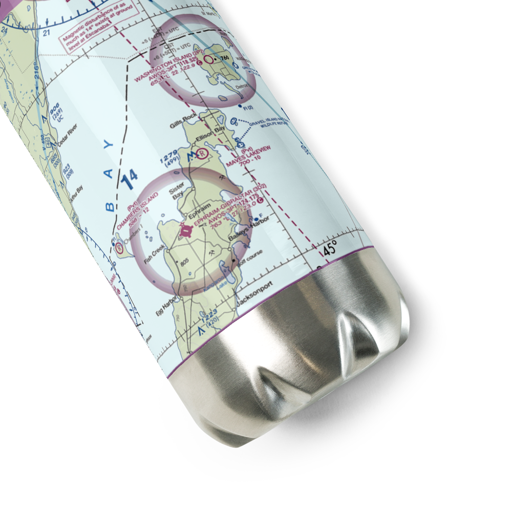 Mave's Lakeview Road Airport (8WN8) VFR Sectional Water Bottle 