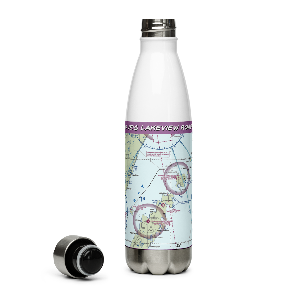 Mave's Lakeview Road Airport (8WN8) VFR Sectional Water Bottle 