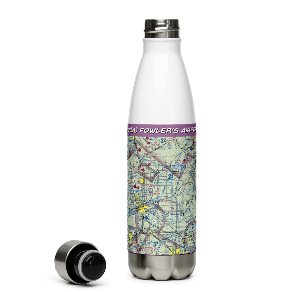 Fowler's Airport (90CA) VFR Sectional Water Bottle 