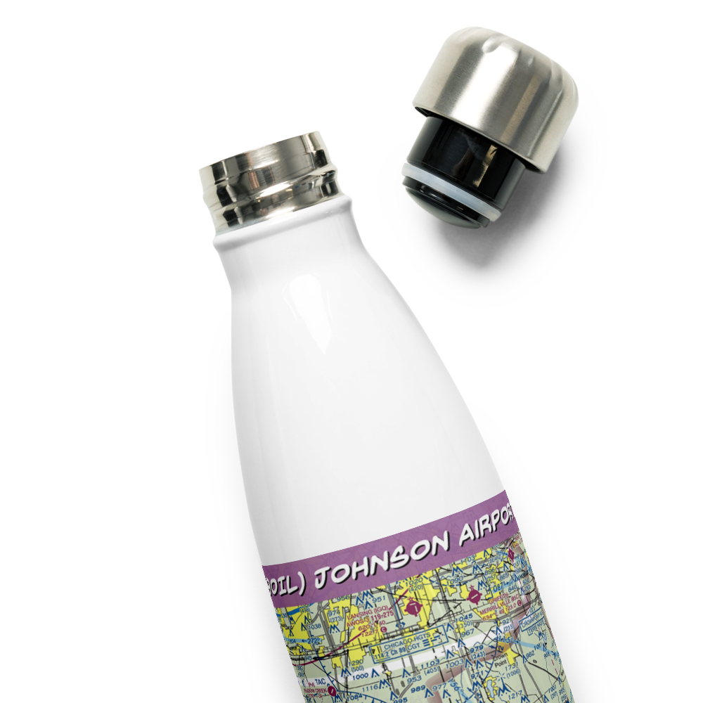 Johnson Airport (90IL) VFR Sectional Water Bottle 