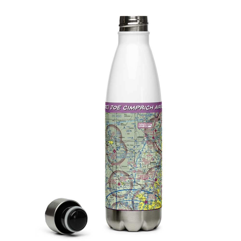 Joe Cimprich Airport (90OI) VFR Sectional Water Bottle 