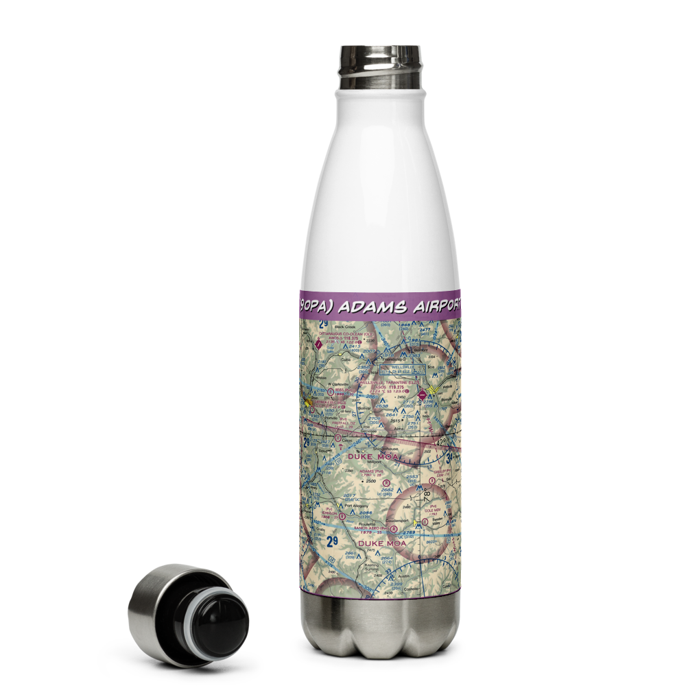 Adams Airport (90PA) VFR Sectional Water Bottle 