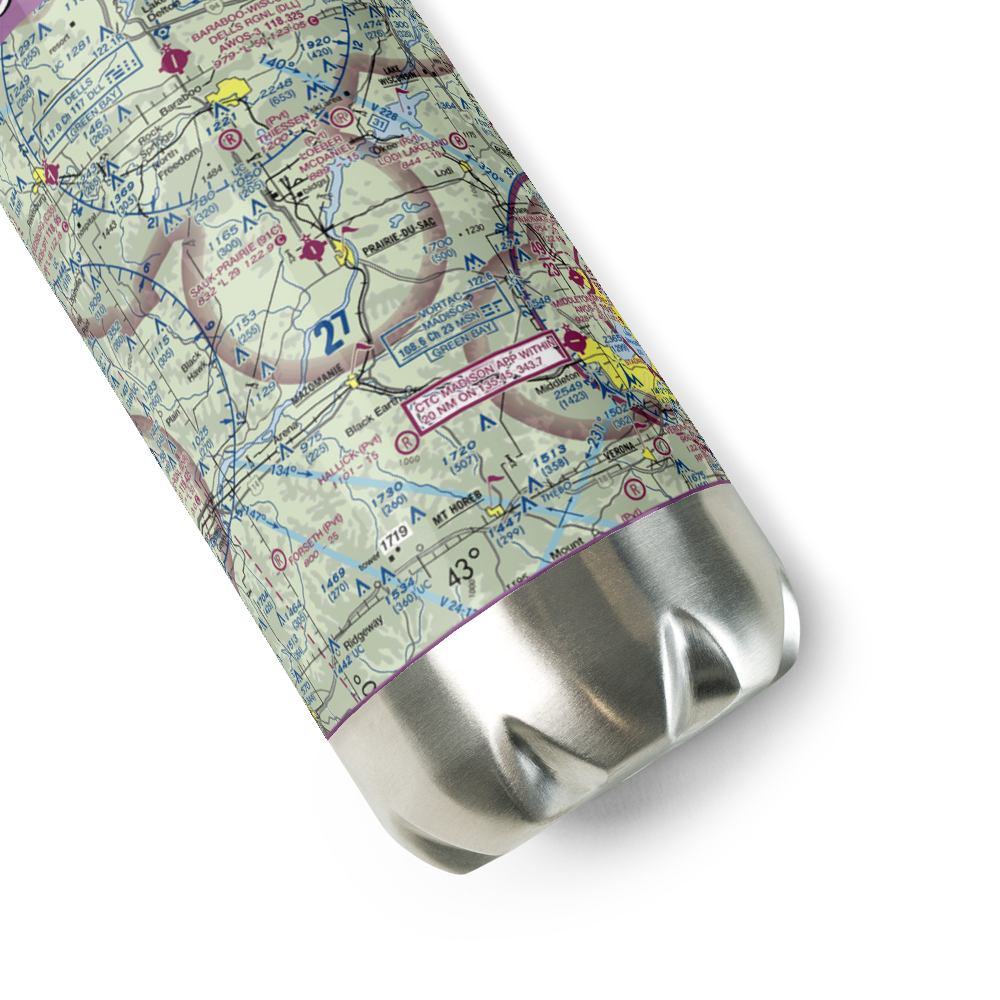Sauk-Prairie Airport (91C) VFR Sectional Water Bottle 