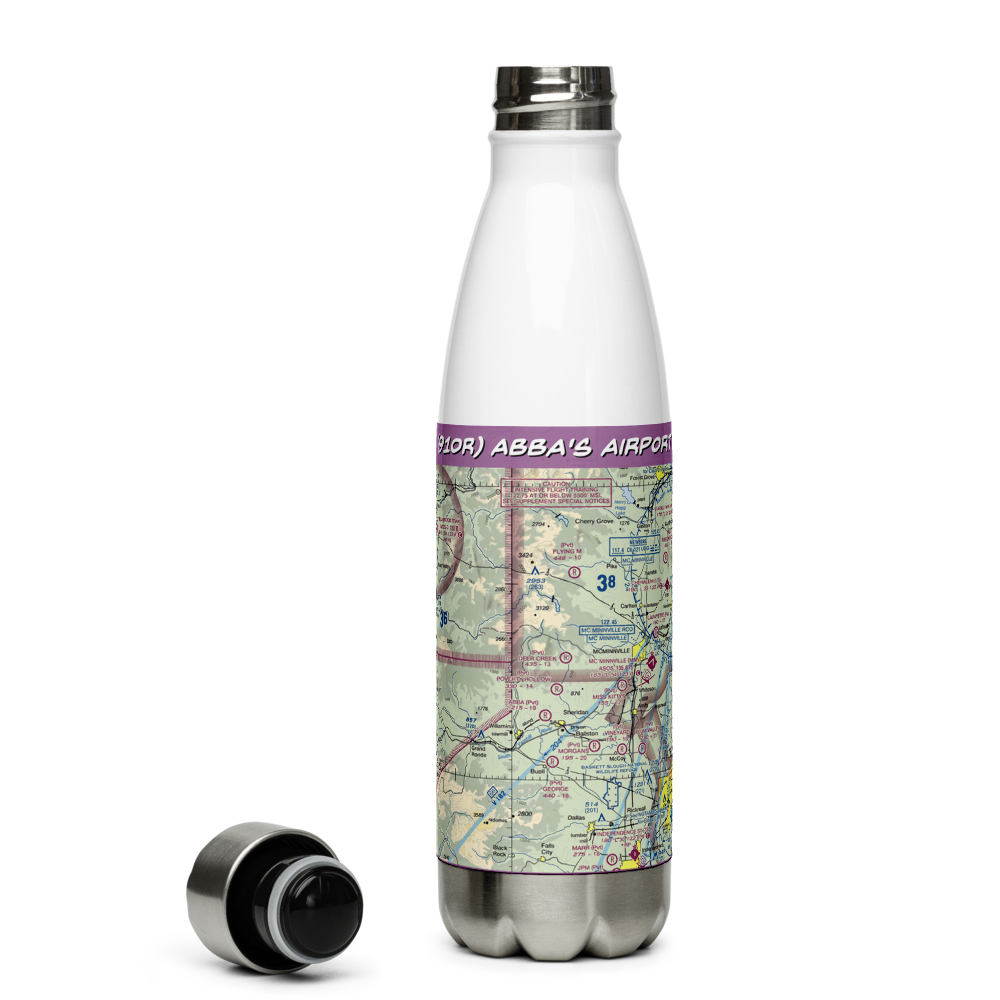 Abba's Airport (91OR) VFR Sectional Water Bottle 