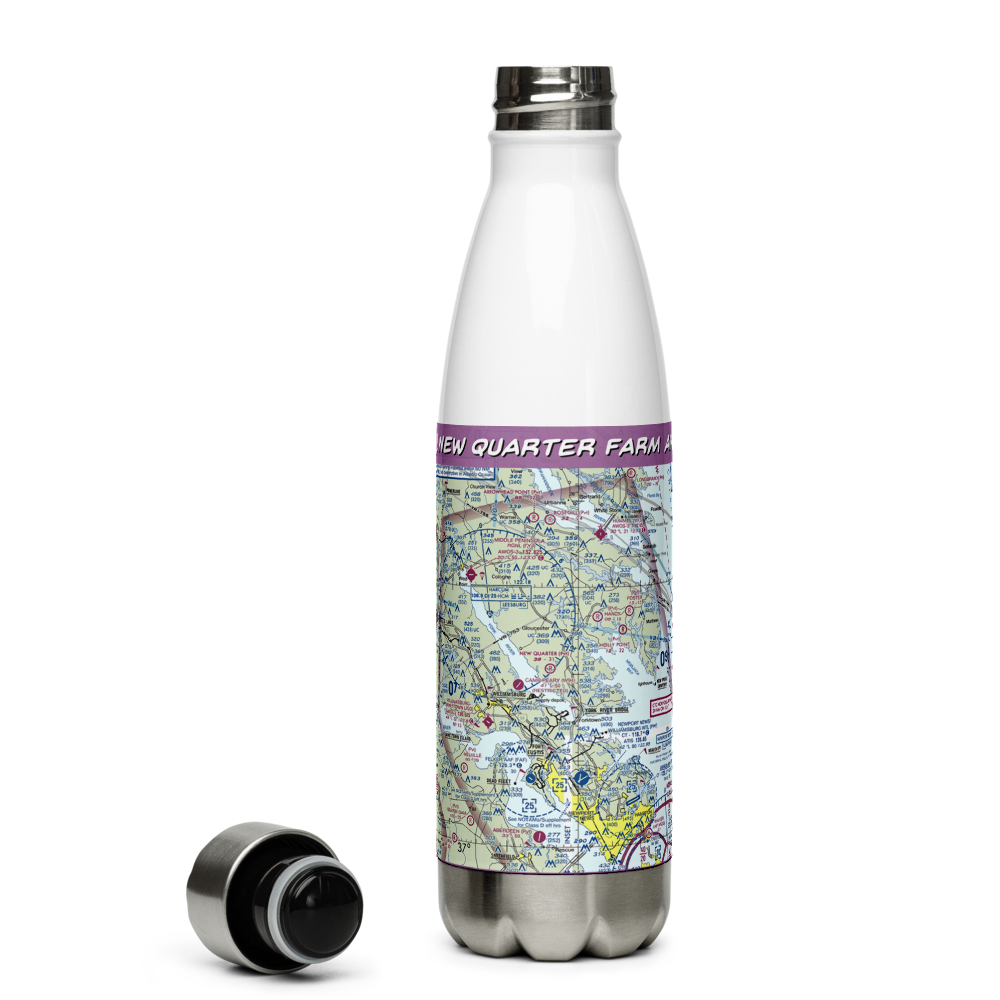 New Quarter Farm Airport (92VA) VFR Sectional Water Bottle 