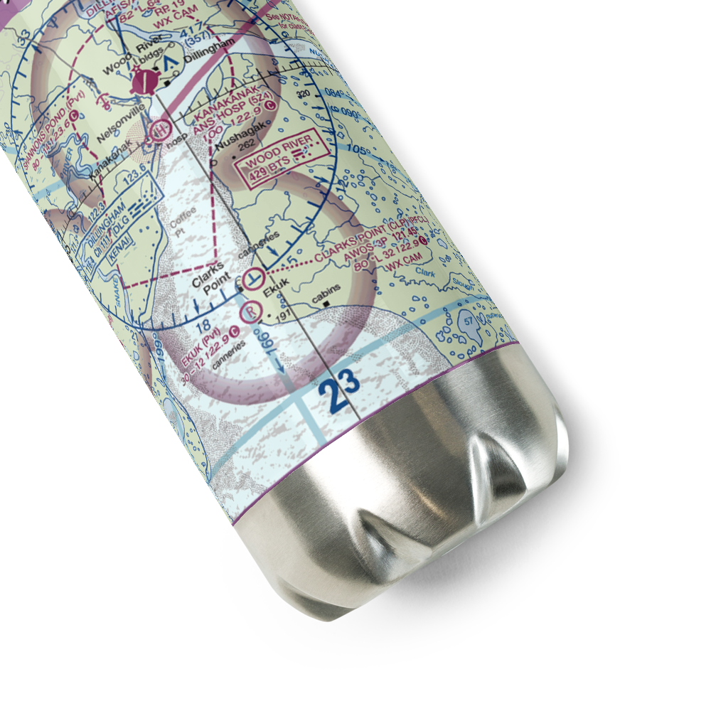The Queens Airport (93AK) VFR Sectional Water Bottle 