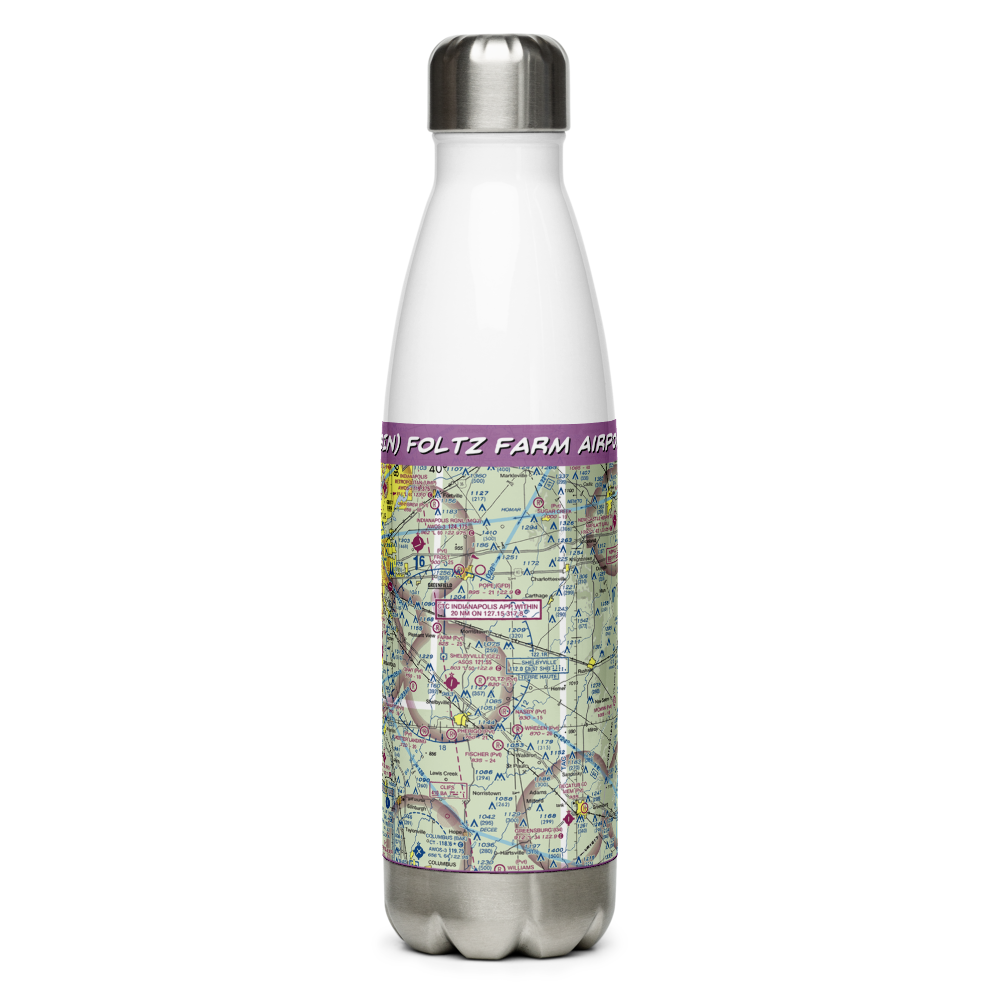 Foltz Farm Airport (93IN) VFR Sectional Water Bottle 