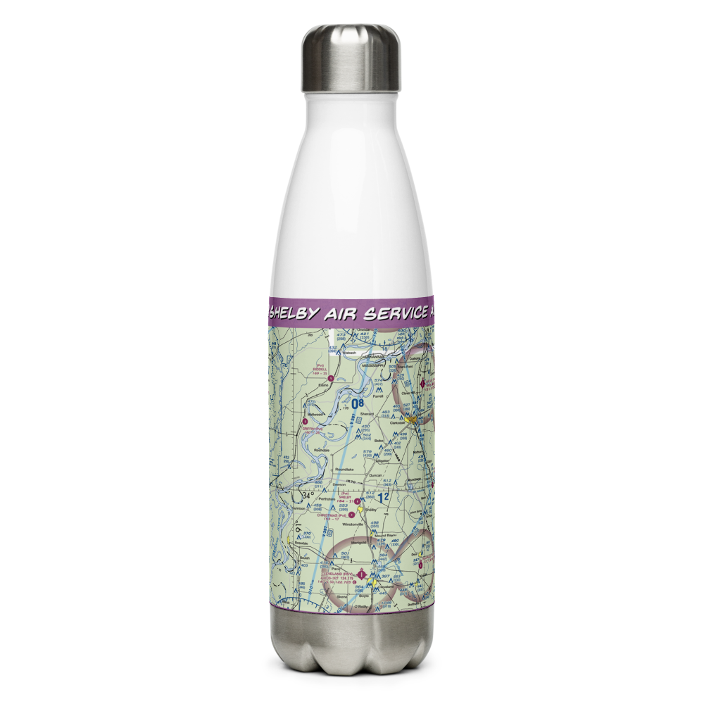Shelby Air Service Airport (93MS) VFR Sectional Water Bottle 