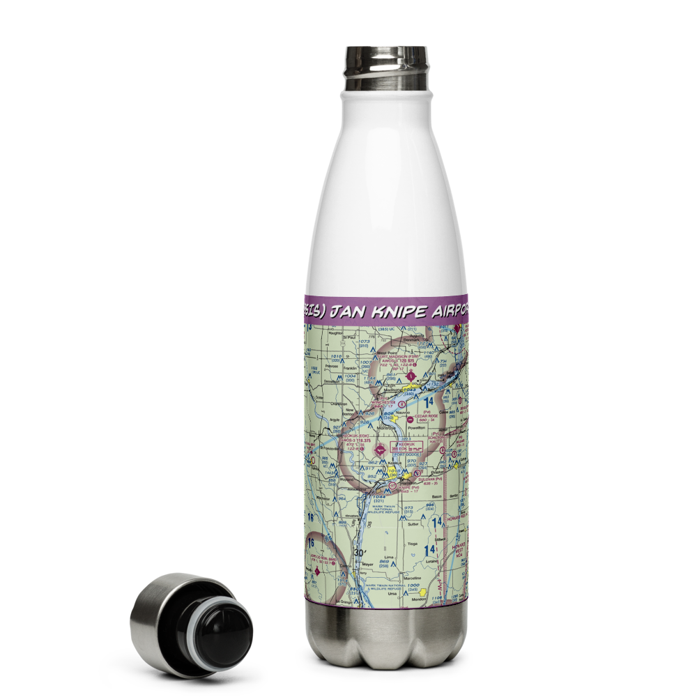 Jan Knipe Airport (95IS) VFR Sectional Water Bottle 