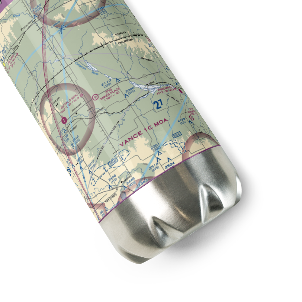 Mike's Place Airport (96OK) VFR Sectional Water Bottle 