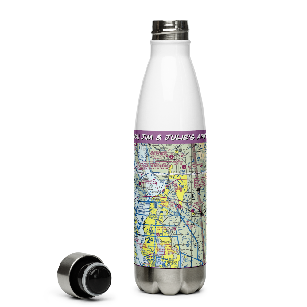 Jim & Julie's Airport (96WA) VFR Sectional Water Bottle 