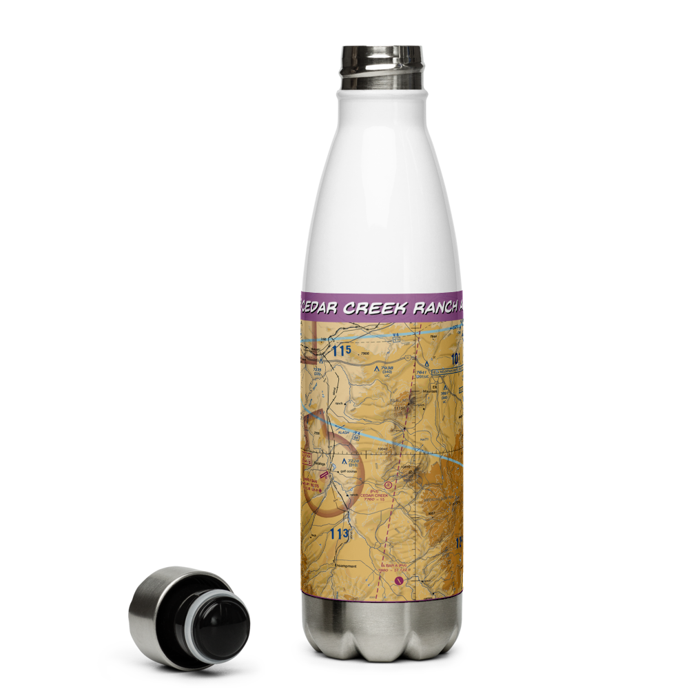 Cedar Creek Ranch Airport (96WY) VFR Sectional Water Bottle 
