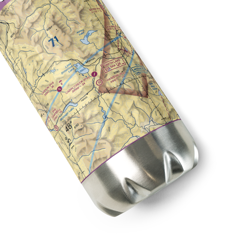 Cabin Creek Landing Airport (97MT) VFR Sectional Water Bottle 