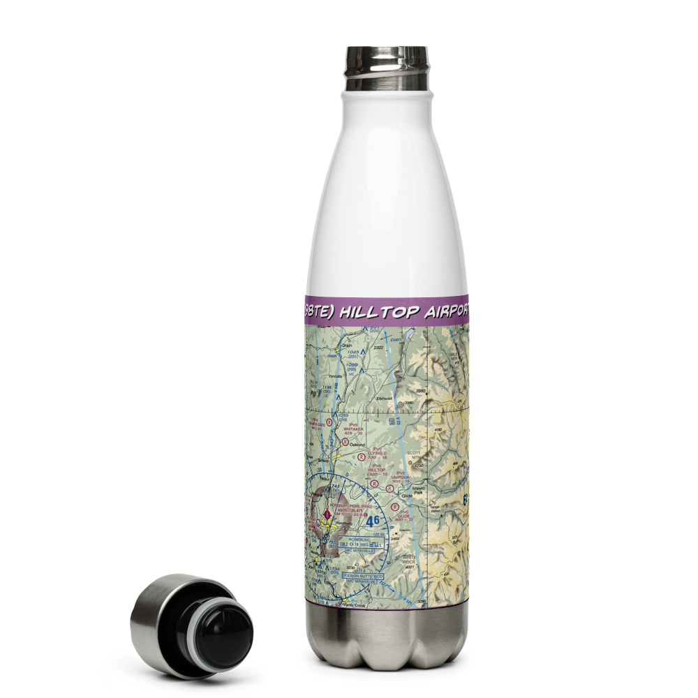 Hilltop Airport (98TE) VFR Sectional Water Bottle 
