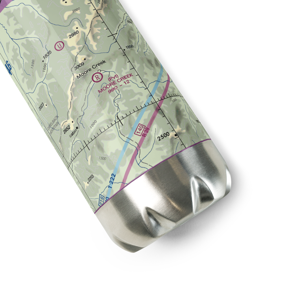 Moore Creek Airport (99AK) VFR Sectional Water Bottle 