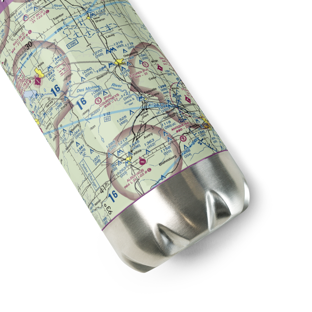 Courtney's Landing Airport (99IA) VFR Sectional Water Bottle 