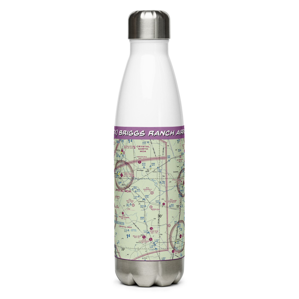 Briggs Ranch Airport (99TX) VFR Sectional Water Bottle 