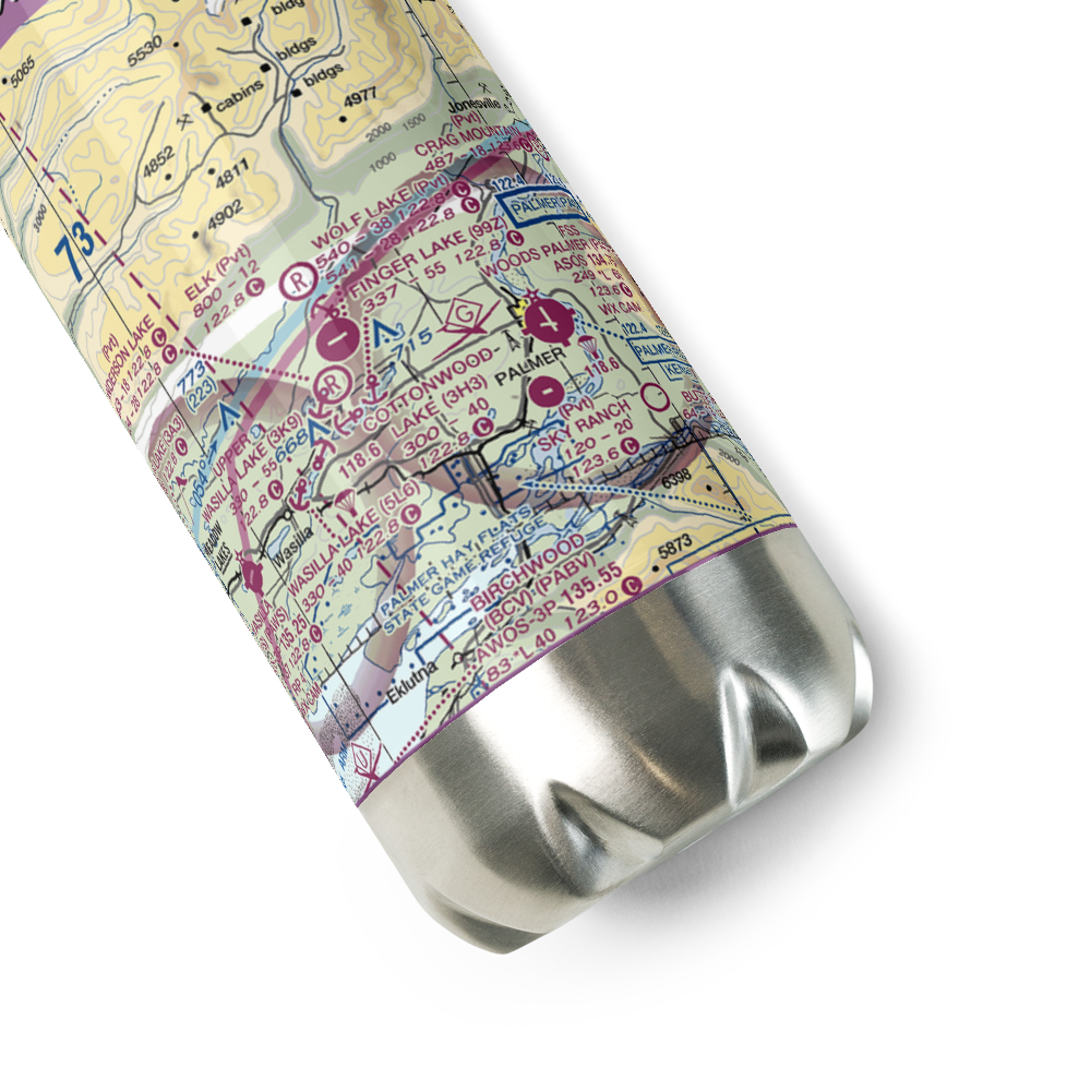 Stormy Hill Seaplane Base (9AK1) VFR Sectional Water Bottle 