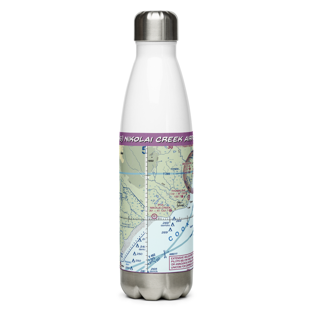 Nikolai Creek Airport (9AK3) VFR Sectional Water Bottle 