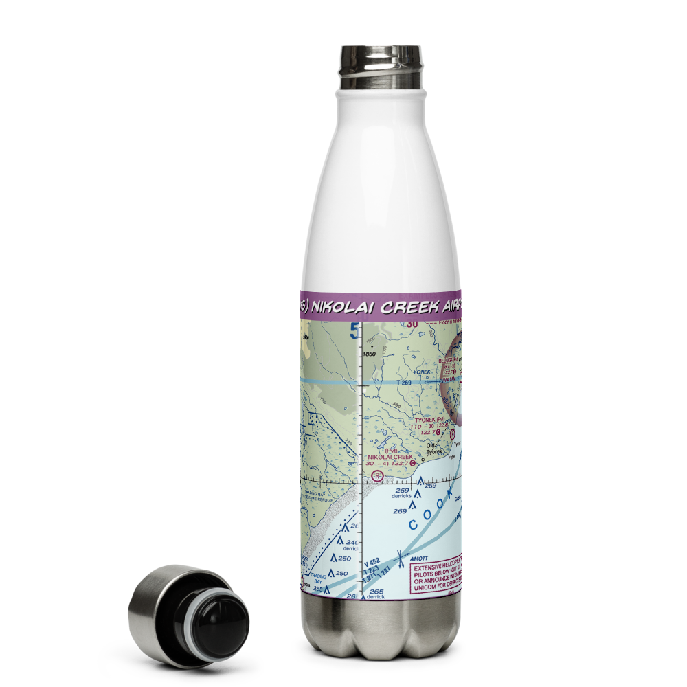 Nikolai Creek Airport (9AK3) VFR Sectional Water Bottle 