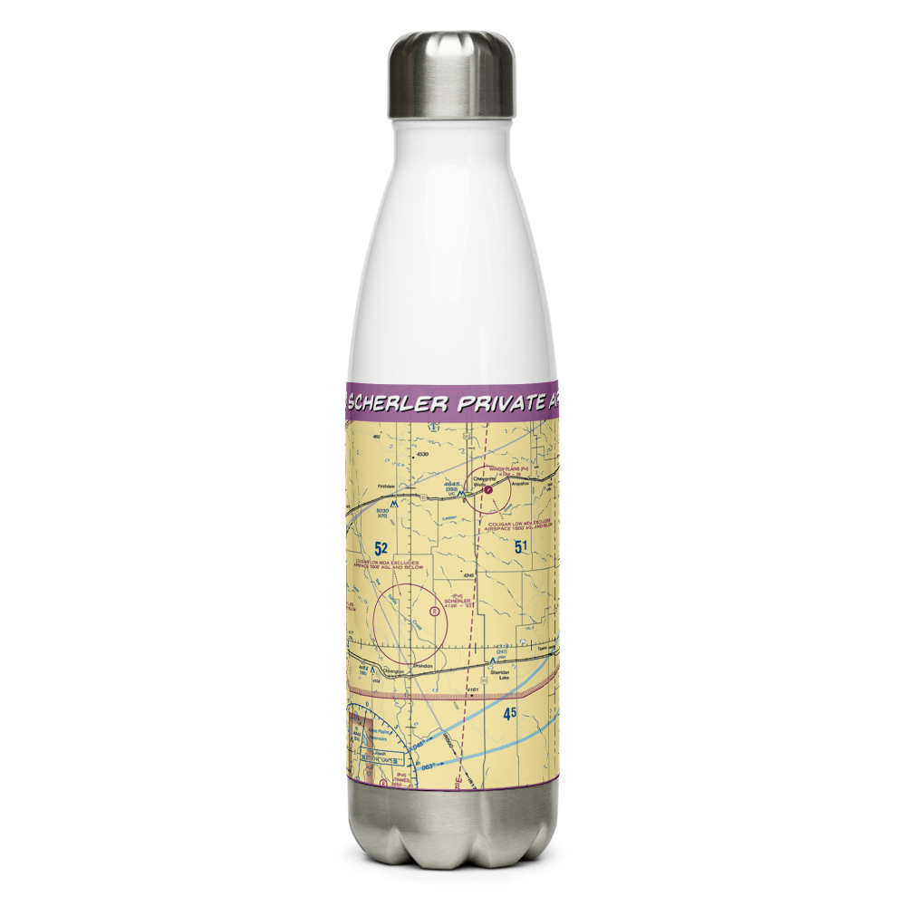 Scherler Private Airstrip (9CO5) VFR Sectional Water Bottle 