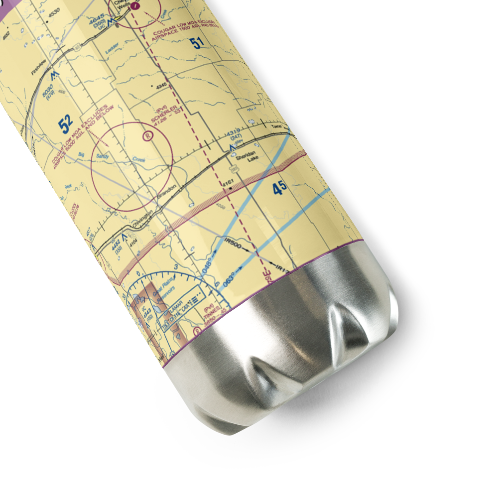Scherler Private Airstrip (9CO5) VFR Sectional Water Bottle 
