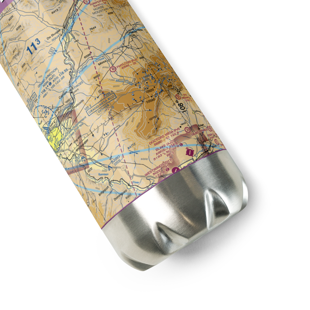 Phylcon Ranch Airport (9CO9) VFR Sectional Water Bottle 