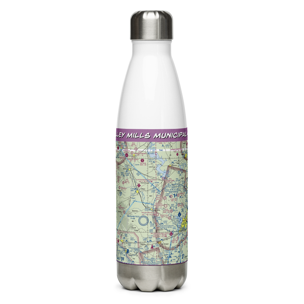 Valley Mills Municipal Airport (9F1) VFR Sectional Water Bottle 