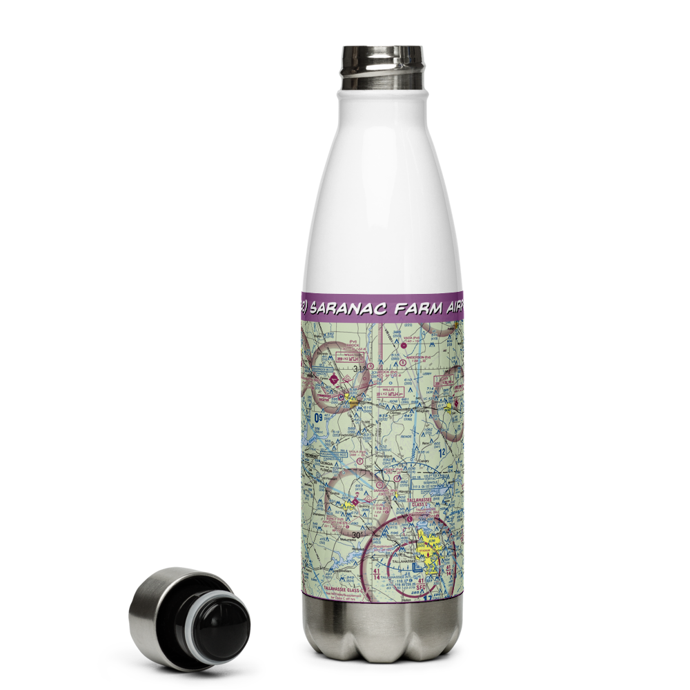 Saranac Farm Airport (9FL2) VFR Sectional Water Bottle 