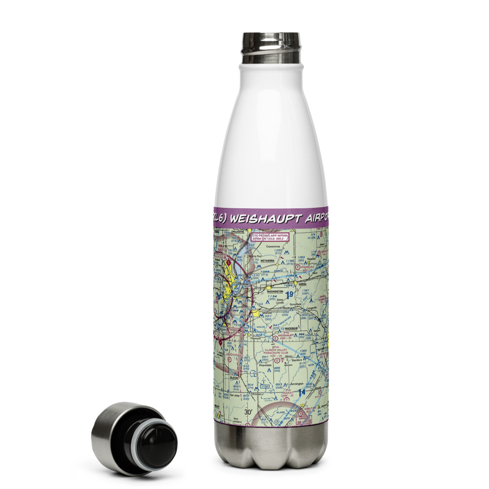 Weishaupt Airport (9IL6) VFR Sectional Water Bottle 
